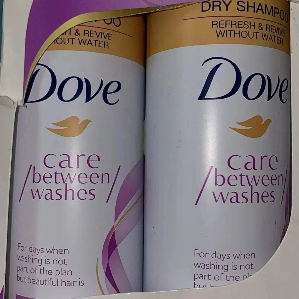 DOVE DRY SHAMPOO X2 refresh and revive hair without water size 5oz. each